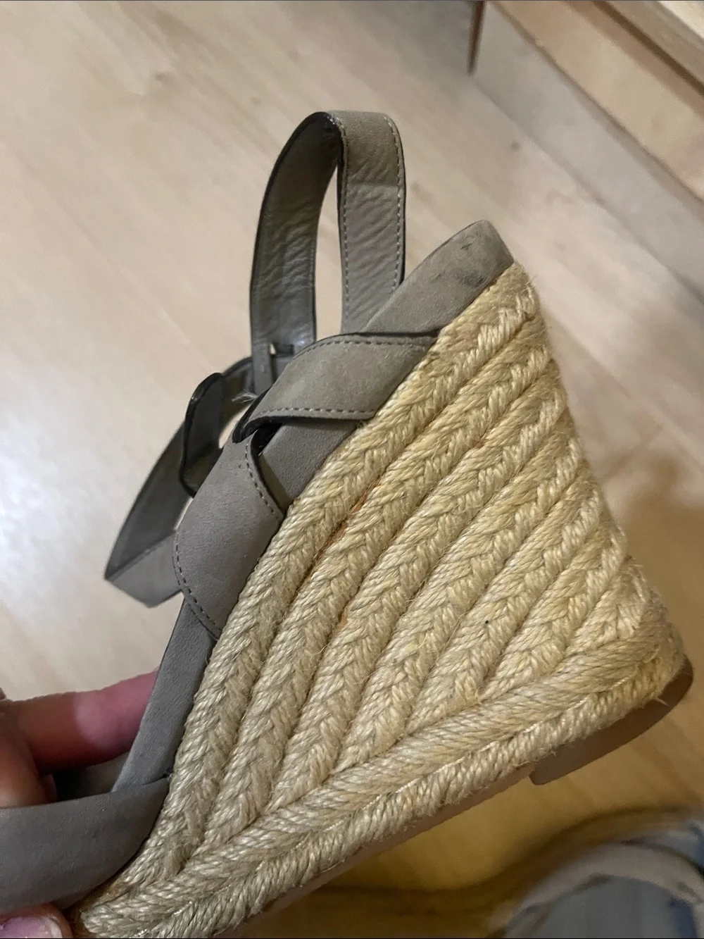 Cole Haan Taupe Espadrille Wedge Sandals